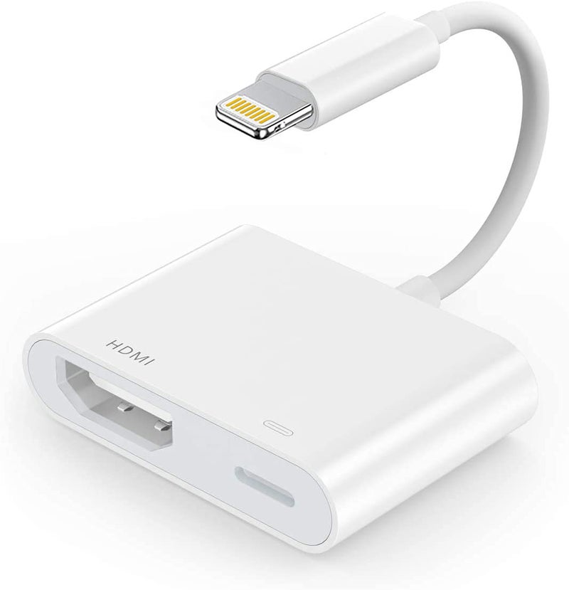 Wahbite محول واهابيت لايتنينغ إلى HDMI، كابل محول فيديو AV بدقة 1080P، موصل شاشة HDMI متوافق مع آيفون 13 12 11 XR XS ماكس X 8 7 6 بلس إلى تلفاز HD أو بروجيكتور أو شاشة - Image 1